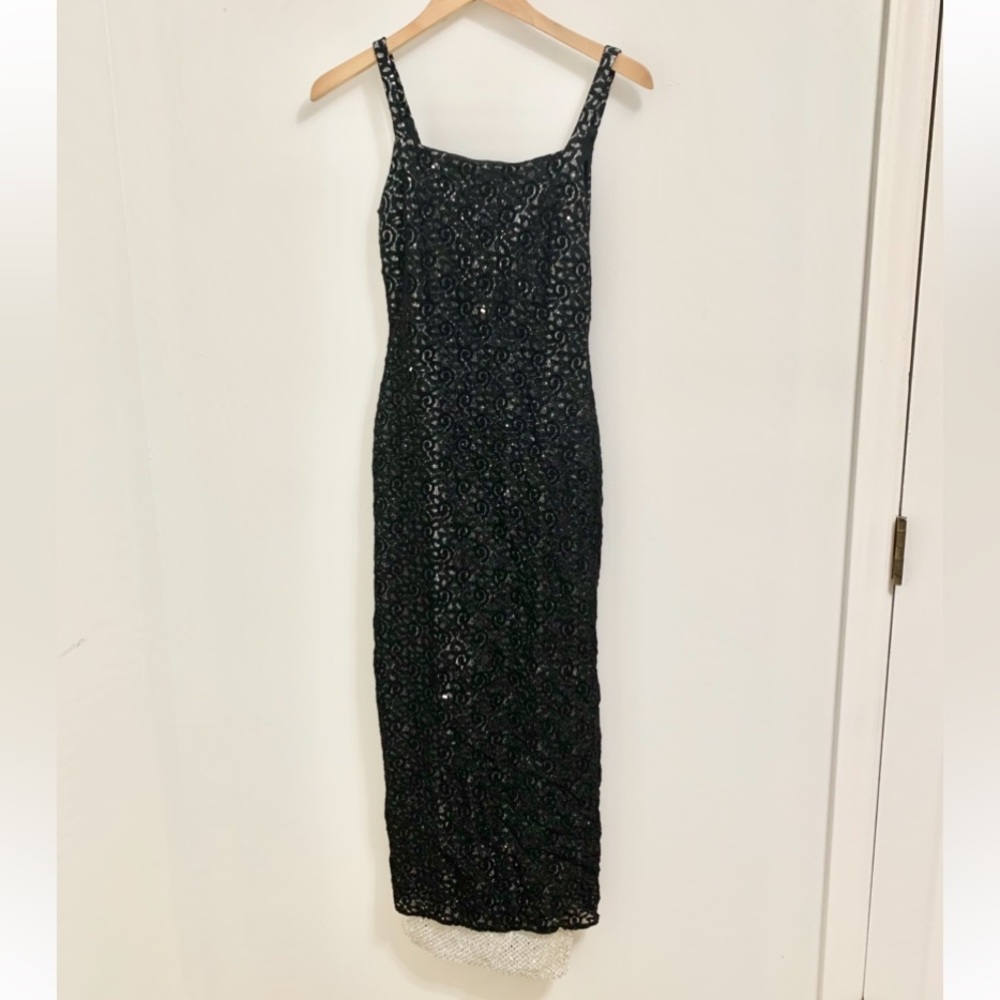 Gunne Sax Lace Sequin Maxi Dress Jessica McClintock Vintage 5/6 - Modern XS 2